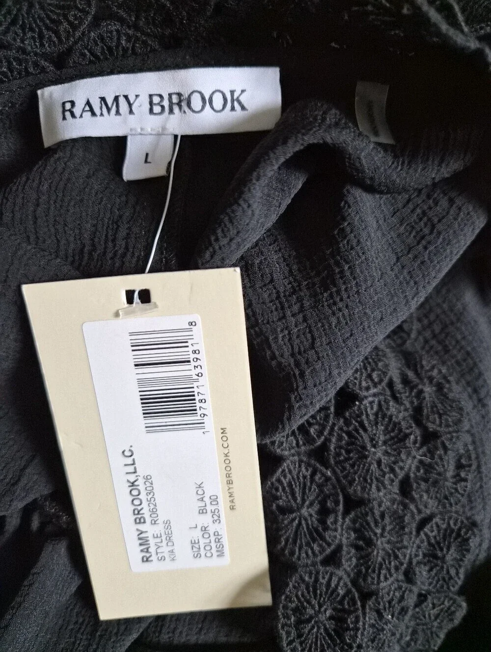 New Ramy Brook Raelynn Black Maxi Dress Swim Beach Cover-Up Large NWT